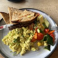 Vegan scrambled eggs   at KLYO in Vienna