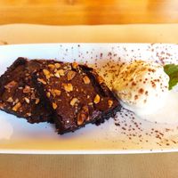 Chocolate brownie at GAO in Matosinhos