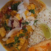 Tofu curry and rice.  at GAO in Matosinhos