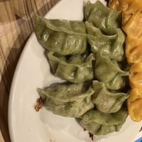 Filled with spinach  at Kakekomi Gyoza in Tokyo