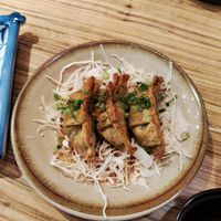 Fried gyoza at Kakekomi Gyoza in Tokyo