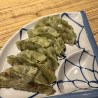 Soy meat and spinach gyoza  at Kakekomi Gyoza in Tokyo