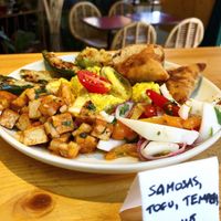 Sample of the Sunday vegan bunch buffet at Flores Da Pampa in Lisbon