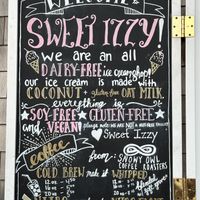 Welcome sign  at Sweet Izzy in Harwich Port