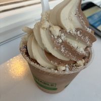 Twisted Izzy with vanilla cream cookie and M&Ms  at Sweet Izzy in Harwich Port