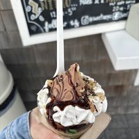 The hot fudge sundae - GET IT!  at Sweet Izzy in Harwich Port