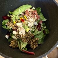 The Harbor Harvest bowl made vegan without the feta cheese.  at Lemon Press in Nantucket