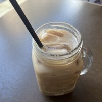 Iced chai latte with oat milk  at Kaffebar in Hilleroed