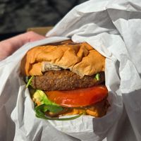 Vegan burger at Superthing in West End