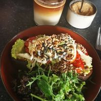 Avocado Toast Breakfast with Oat Milk Flat White at FUCHS in Aachen
