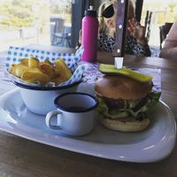 Vegan Junk Burger at Perch Princes Park in Eastbourne