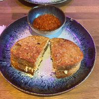 Sausage breakfast toastie at Muse Music and Love Cafe in Hebden Bridge