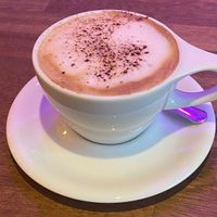 Oat milk cappuccino  at Muse Music and Love Cafe in Hebden Bridge
