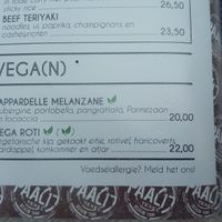 Menu at Paal 17 in Texel