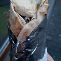 Falafel wrap with grilled vegetables inside at Nabati in Mannheim
