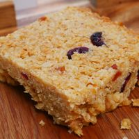 Cranberry, apricot and orange flapjack at Grounds Cafe Emberton in Olney
