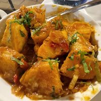 BOMBAY ALOO
(Potatoes cooked with onion and green peppers)  at Chilli La Duquesa in Manilva