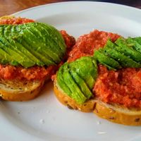 Avocado & tomato jam on toast at Nest on The Hill in Sabden