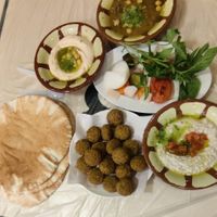 Jordanian breakfast😄Top! at Hashem in Amman