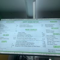 Menu at Happy Vegans in Hoboken