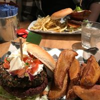 Amazing vegan greek burger at Annie's Burger Shack in Nottingham