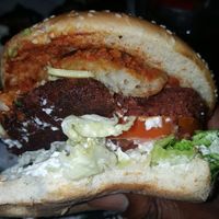 Tasty patty, toasted bun and fresh salad at Annie's Burger Shack in Nottingham