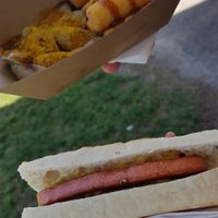 Currywurst portion & Leberkassemmel at Siggis Vegan Streetfood in Munich