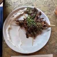 Brochettes de pleurotes  at Chéri Coco in Pantin