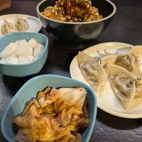 dumplings and kimchi at Mama Uma in Madrid