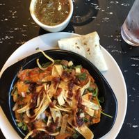 Machacado with a side of green Chile! at Flying Star Cafe in Albuquerque