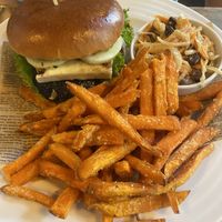 Burger (vegetarian) at coffee corner bakery in Prague