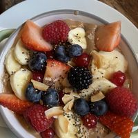  Vegan oat porridge  at coffee corner bakery in Prague