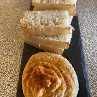 Focaccia and hummus  at The Sound Lounge in Sutton