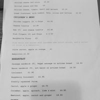 Menu as of 29.07.22 at The Sound Lounge in Sutton