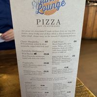 Pizza and side menu  at The Sound Lounge in Sutton