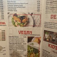 Vegan Menu at Soho Ramen & Sake Bar in Temecula