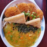 Vegan curry with udon noodles at Soho Ramen & Sake Bar in Temecula