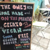 Lots of vegan options including  African dark chocolate. at Arte Italiano Gelateria in Kefalonia