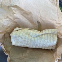 Falafel Wrap (vegan), looking like a burrito at Doner Box in Seattle