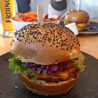 BBQ cheeseburger at Green One BTC in Ljubljana