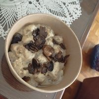 Gnocchi with White Truffles and Porcini Mushrooms at Green One BTC in Ljubljana