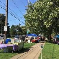 Sidewalk setup of market  at Tremont Farmers Market in Cleveland