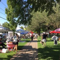 Sidewalk view of market  at Tremont Farmers Market in Cleveland