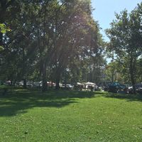 Market along the park square  at Tremont Farmers Market in Cleveland