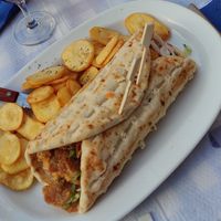 Vegan gyros pita at Zorbas in Zakynthos