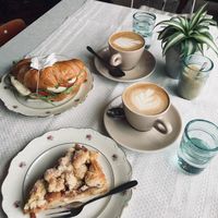Vegan cake and coffee at Patina in Mannheim