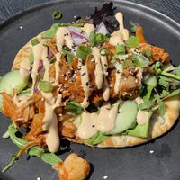 Vegan Flatbread (tiny portion…)  at Zeil & Surfcentrum Brouwersdam in Ouddorp