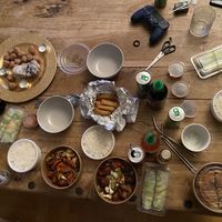 A mix of everything.. main courses, summer rolls, sushi etc at Tau in Vienna