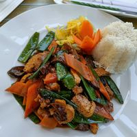 Fried Tofu (actually it's not Tofu but soja-chunks) at Tau in Vienna