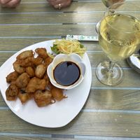 Deep fried mushrooms  at Tau in Vienna
